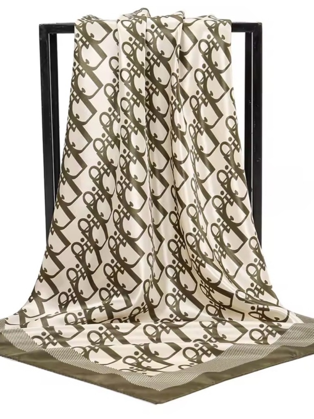 Green Silk-Look scarf